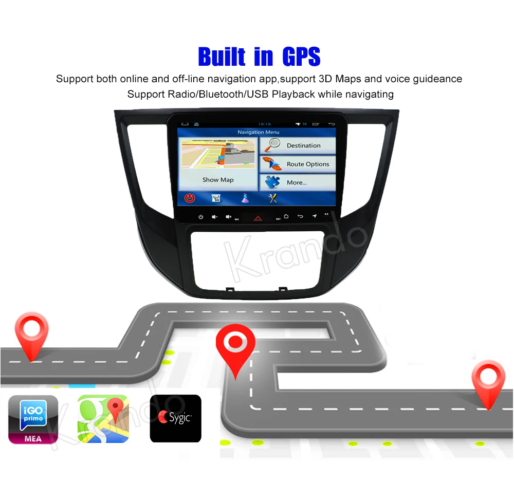 Discount Krando Android 8.1 9" IPS Full touch car multimedia player for For Mitsubishi Lancer 2017 GPS navigation system big screen BT 4