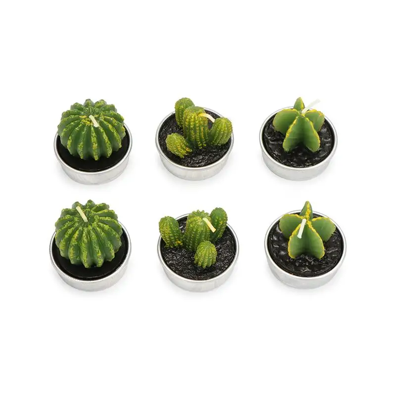 

Cactus Tealight Candle Handmade Long Burning Delicate Succulents Tea Light Candle Holder Party Wedding Spa Home Decoration