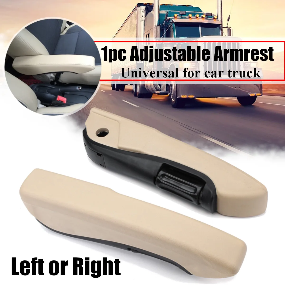 

Universal Left/Right Side Truck Seat Armrests Arm Rest Holder For Camper RV Van Motorhome Boat Beige Shock Resistance