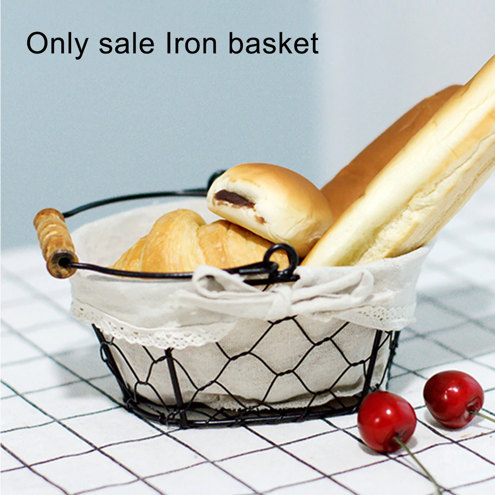 

Storage Basket Kitchen Holder Desktop Iron Frame Hollow Organizer Vegetable Grocery Portable Kicthen Storage Tools