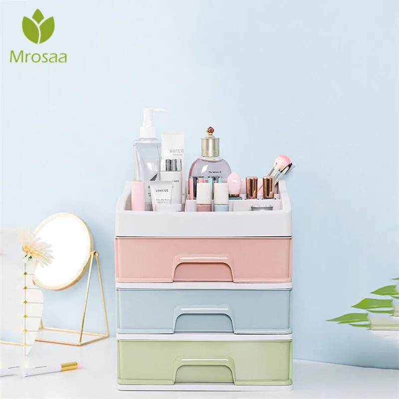Plastic Makeup Organizer Cosmetic Drawer Makeup Storage Box Container Nail Casket Holder Desktop Sundry Storage Case Bead Tools
