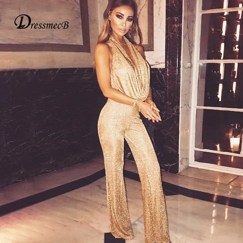 Женское боди с открытой спиной DRESSMECB вечерние длинные штаны без рукавов сетчатый