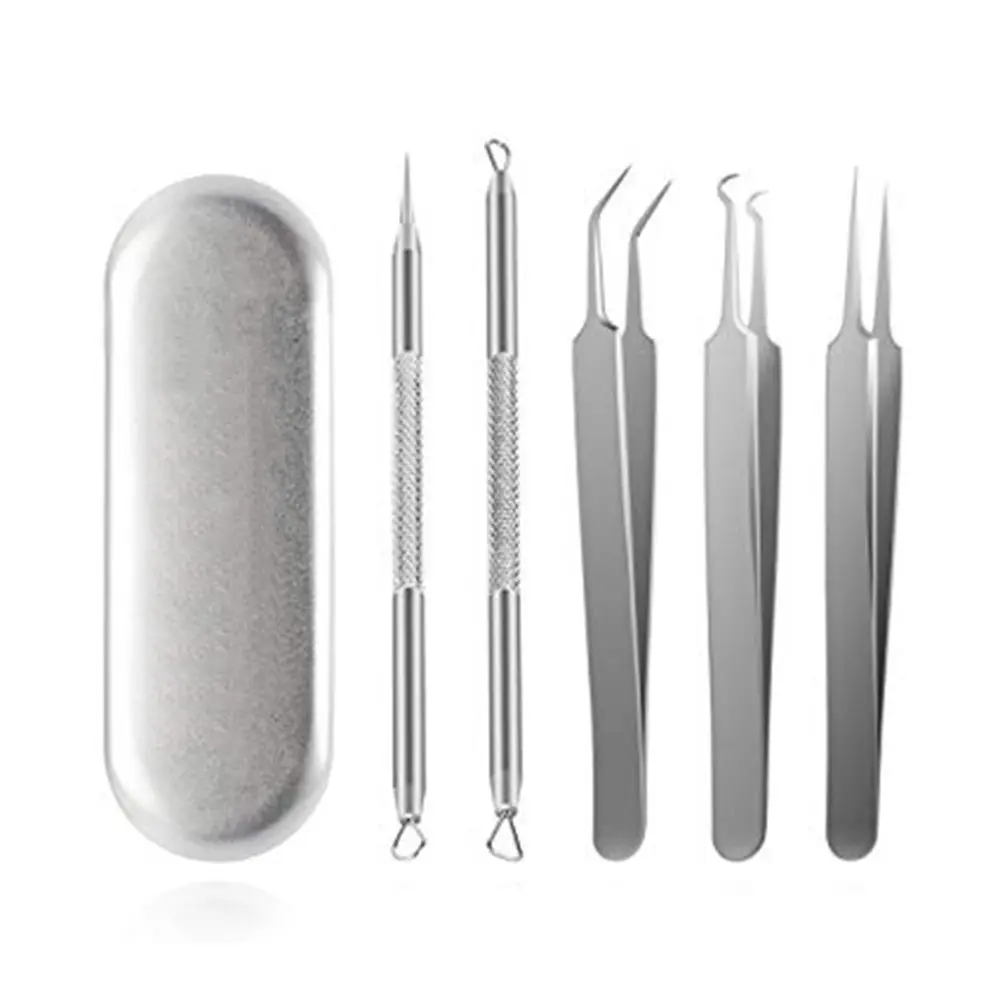 

Silver Professional Remove Blackheads Stainless Steel Tweezers and Pins Tool for Acne Remover Blackhead Needle Squeeze Blain