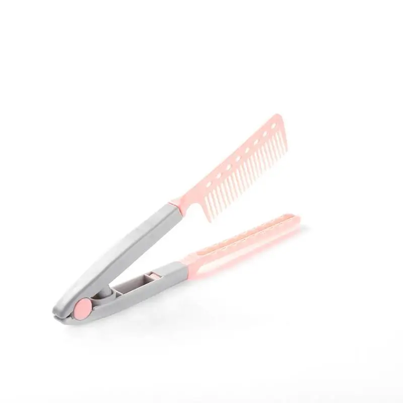 

Portable V Type Hair Straightener Comb Folding DIY Hair Styling Clip Tool Barber Accessories Hairdressing Supplies