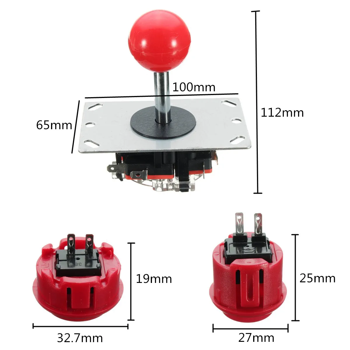 2 игрока zero Delay для аркадной игры джойстик DIY Kit 2 светодиодный USB энкодер+ 2 джойстика+ 20 кнопок+ 28 кабелей для Raspberry Pi