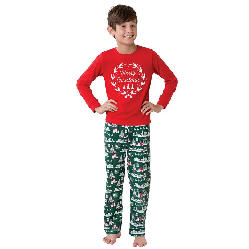 S-3XL Семейные рождественские пижамы Для мужчин и Для женщин и детей ночное белье с длинными рукавами для девочек и мальчиков; Семейные комплекты на Рождество одинаковая Рождественская Пижама комплект