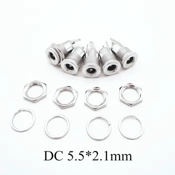 

high quality DC Power Jack Socket Female Panel Mount Connector Metal Open Hole 11MM 5521 bike battery charging socket