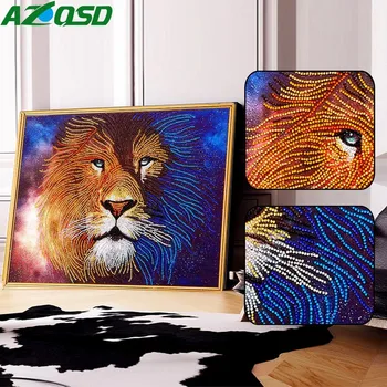

AZQSD DIY Diamond Painting Lion Sky Diamond Mosaic Animal Full Kits Special Shaped Handmade Gift Fantasy Embroidery 40x50cm