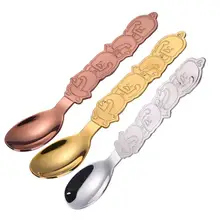 Утки форма Hnadle ложка инновационный мультфильм 304 нержавеющая сталь десерт торт кофе посуда для детей