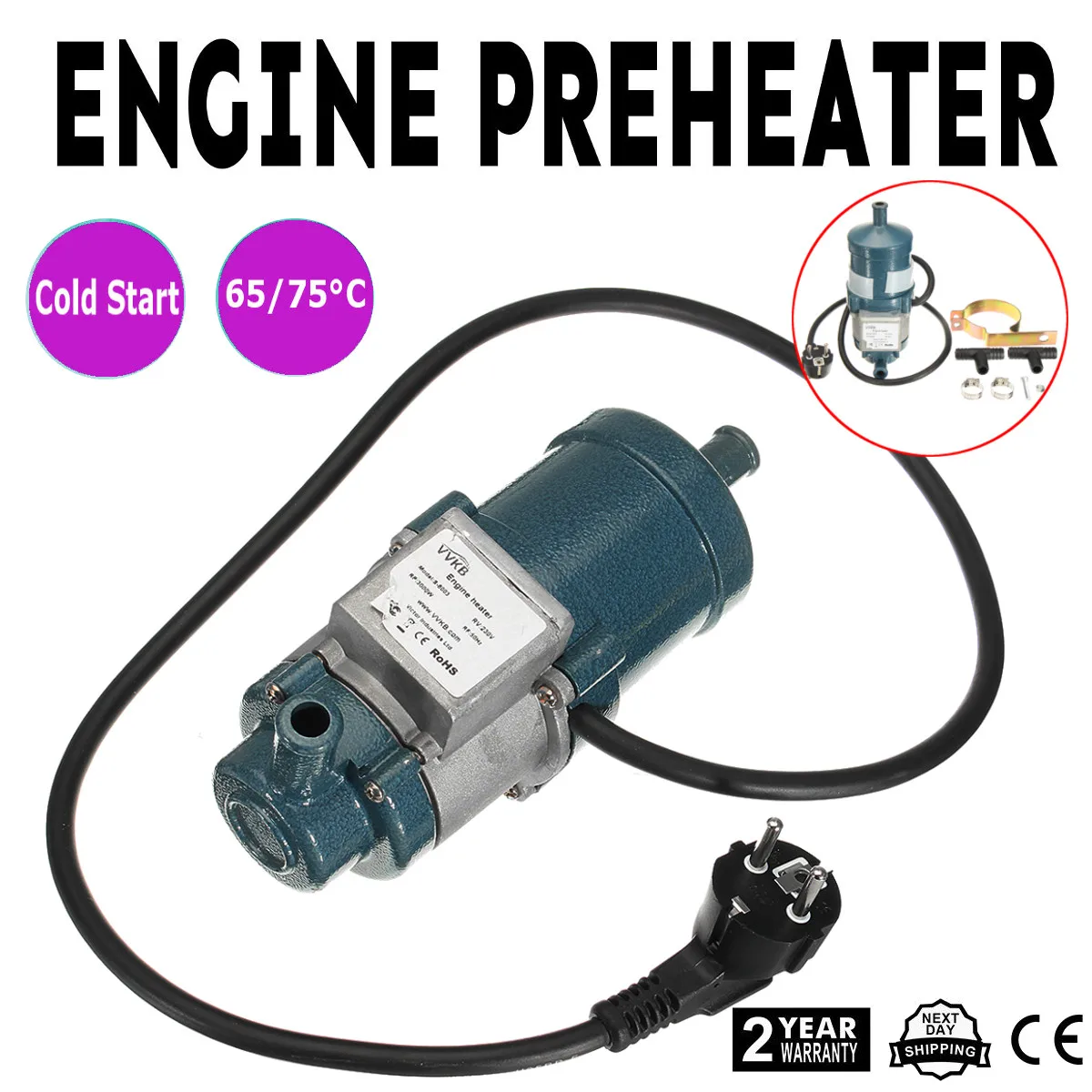 

3000W 220V Circulating Water Heating Car Heater Engine Cycle Preheater Coolant Heating