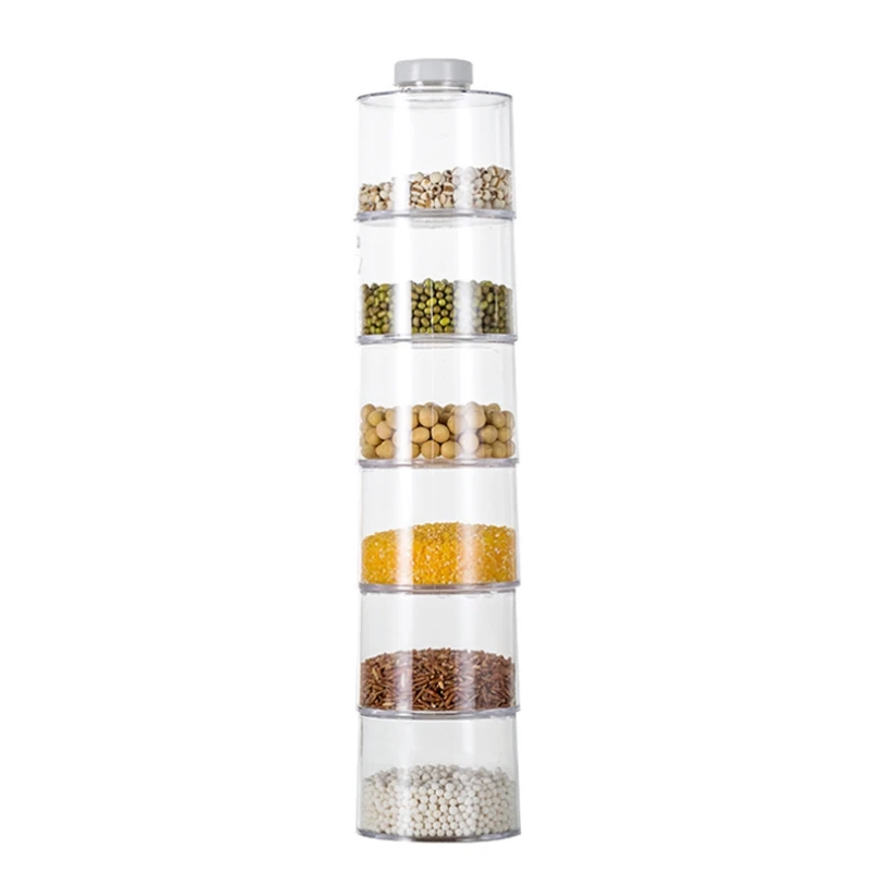 

6Pcs/Set Spice Jar Pepper Shaker Box Spice Tower Herb & Spice Tools Transparent Seasoning Cans Kitchen Rack Condiment Bottles