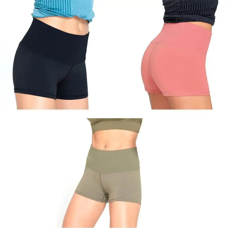 

Solid Yoga Shorts Women Sport Shorts Active Stretch High Waist Fitness Pants Quick Drying Running Accessories Yoga Sportswear