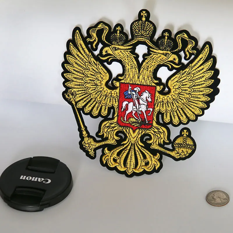 Нашивки с эмблемой России вышивка утюгом на тубе золотым орлом изящные нашивки