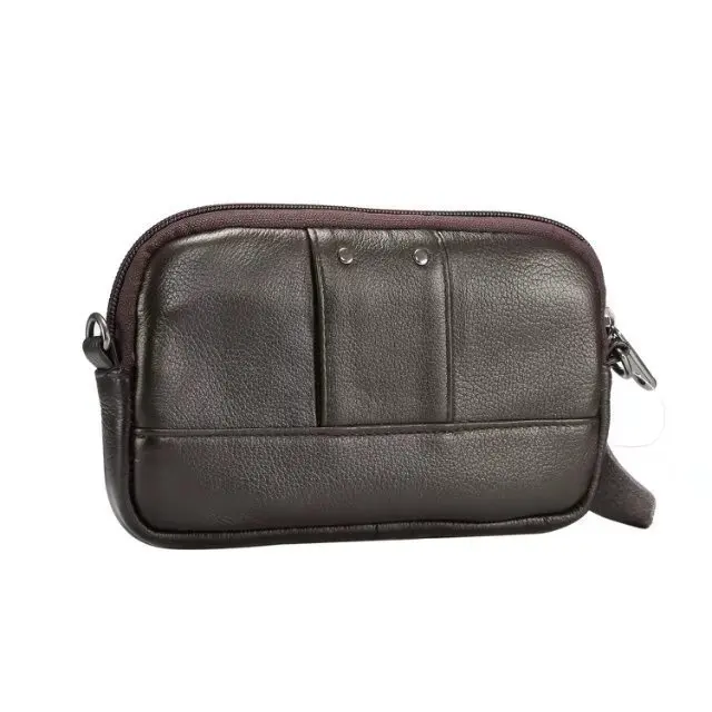 Genuine Leather Zipper Pouch With Belt Shoulder Bag Holster Cover Phone Case For ZTE Nubia Z9 Z11 Z17 Mini AXON MAX Blade Z X V9