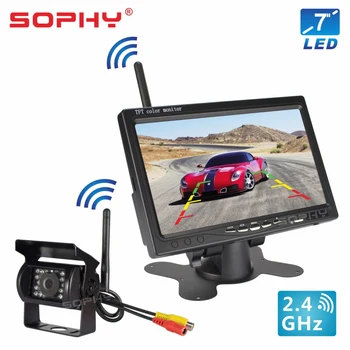 

New! Vehicle Camera Monitor Wireless Transmitter Receiver Reverse Backup Camera IR Night Vision 2.4GHz SH708-WR