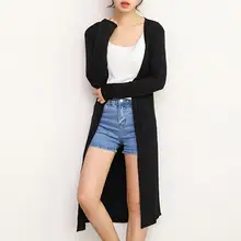 Женский Повседневный длинный модальный хлопок мягкий удобный крепкий висячий простой цвет круглый год свободный размер свободный тонкий кардиган