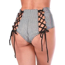 Летний женский сексуальный купальник с завязками, бикини с высокой талией, одежда для плавания, плавки, пляжная одежда