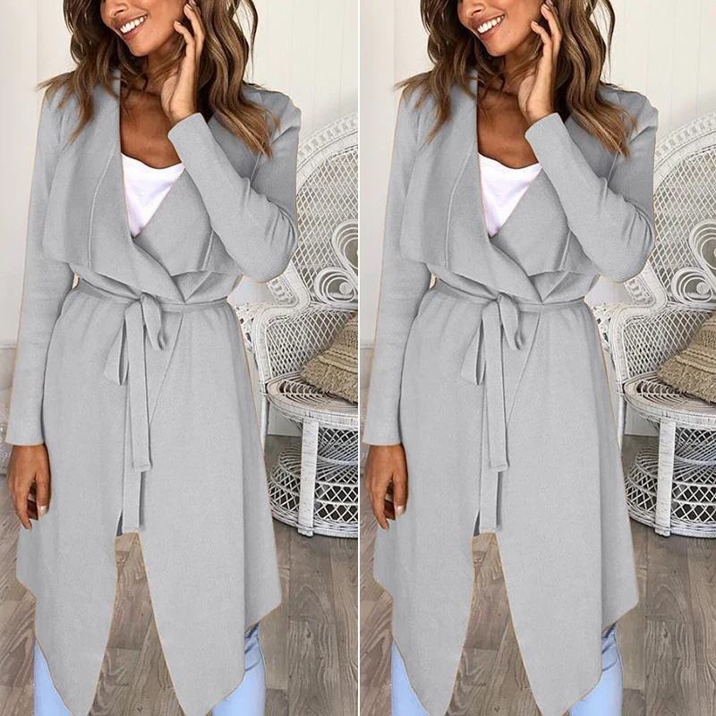 

Ladies Asymmetric Jacket Outwear Overcoat Open Front Cardigan Jacket Coat Tops