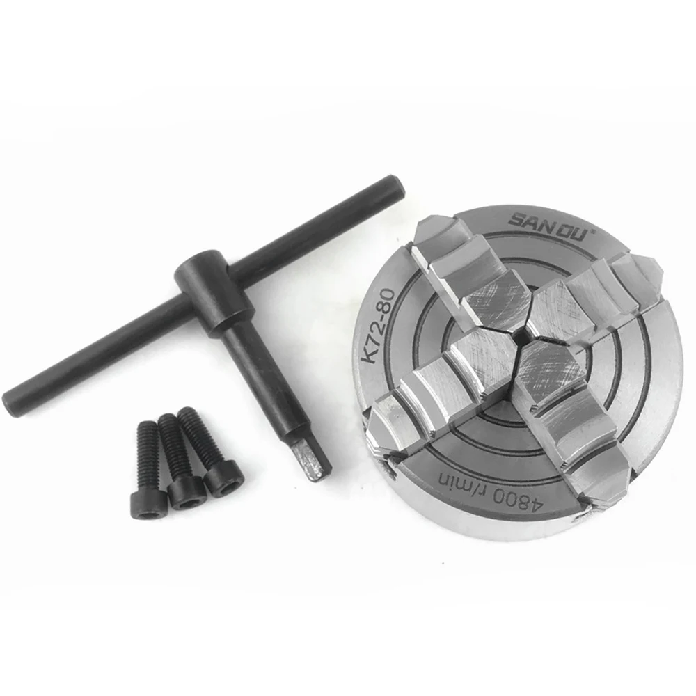 

High Accuracy Four Jaw Chuck Self-centering For Mechanical Lathe For Drilling Milling Machine DIY Mini Hardened Steel Reversible
