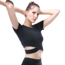 Willarde летние спортивные футболки Топы женские фитнес Йога рубашки с коротким рукавом сексуальные открытый пупок Бег тренировки тренажерный зал топы