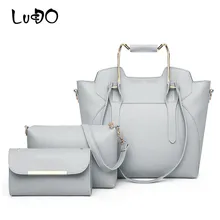 LUCDO 3 шт./компл. Для женщин кожаные дизайнерские Сумки высокое качество сумка женская Повседневное сумка композитная сумка кошелек