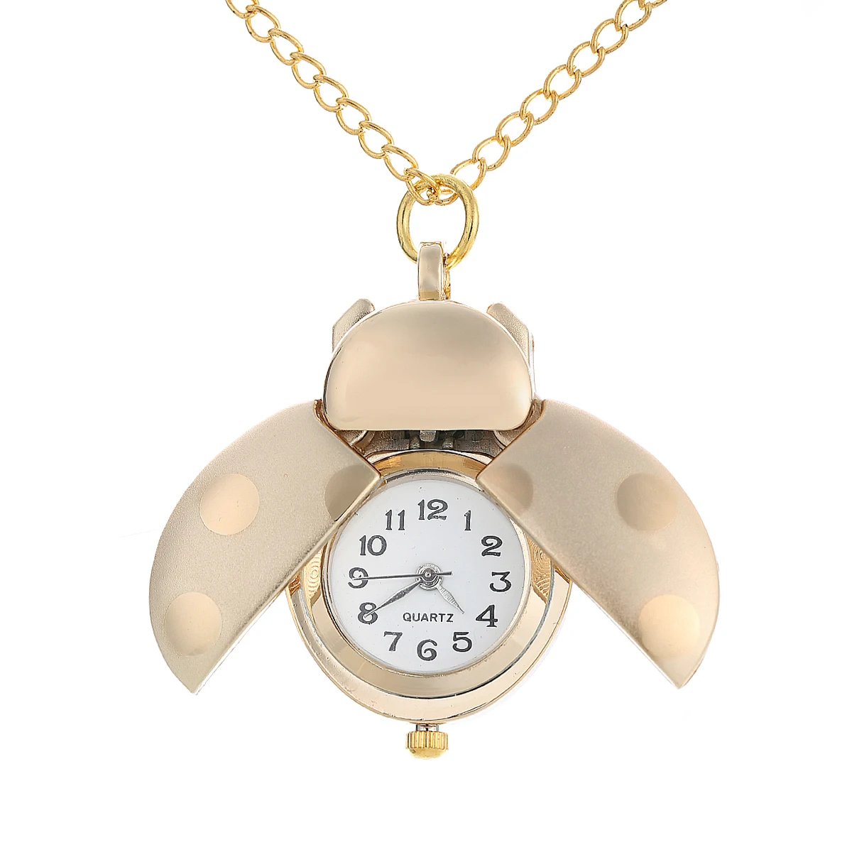 

Fashion Ladybug Beetle Pocket Watch Women Girl Small Animal Chain Necklace Pendant Quartz Fob Pocket Watch Birthday Gift