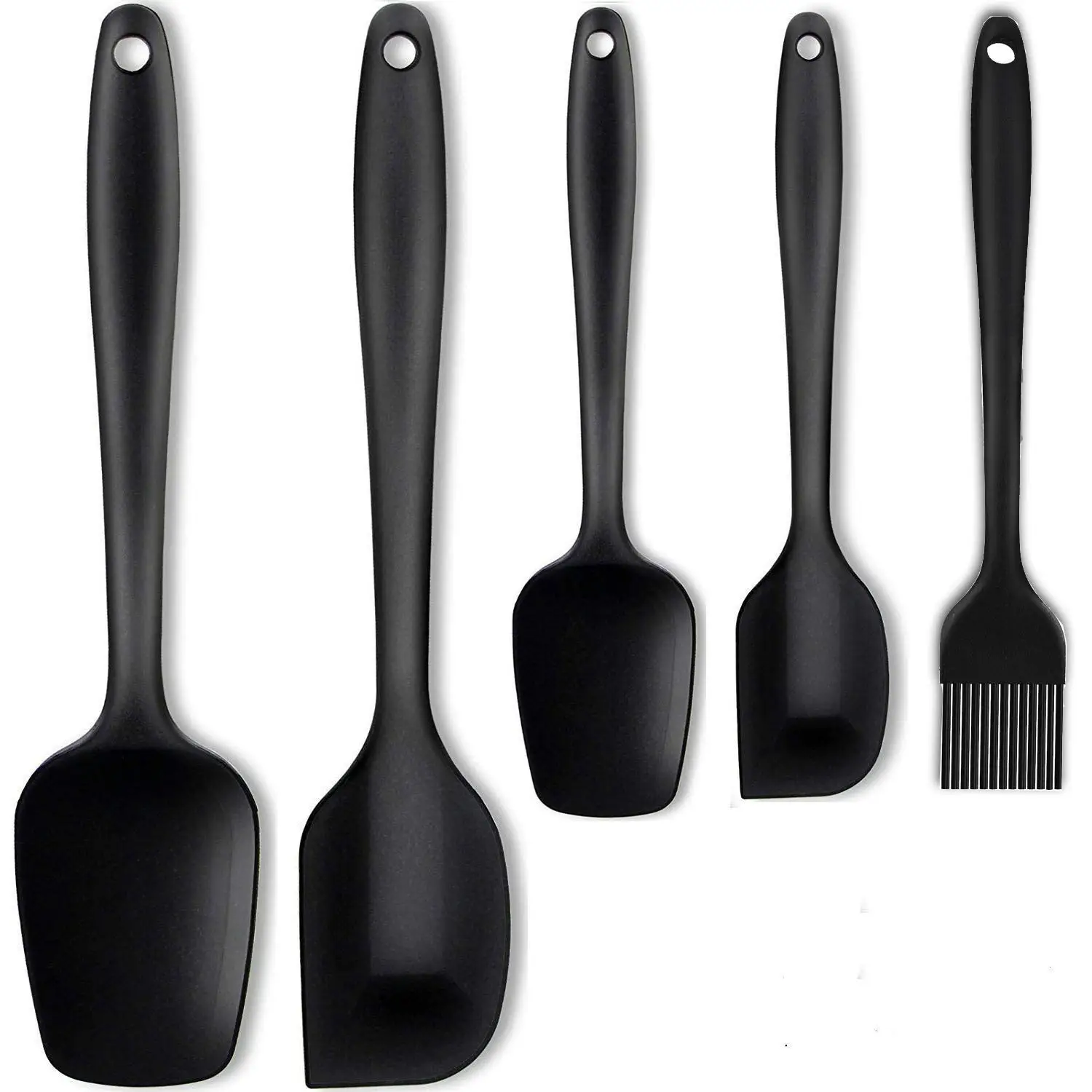 Hot Sale Silicone Pastry Spatula Set Of 5 Heat Resistant Silicone