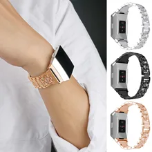 Gosear Роскошный металлический сплав горный хрусталь замена Смарт Браслет наручный ремешок для часов Ремешок Для Fitbit ионной Smartwatch