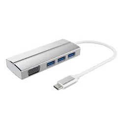 USB C концентратор Тип C адаптер USB3.1 To VGA 3USB3. 0 зарядный док-корпус из алюминия