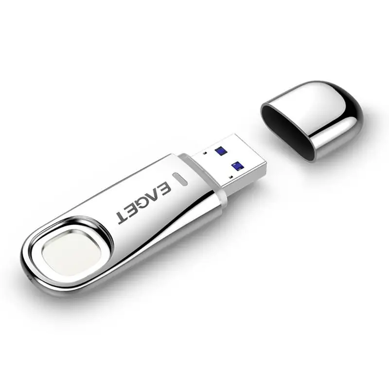 

EAGET Metal Silver Fingerprint Encryption U Disk 32g/64g Data Security Protection USB Flash Disk for Business Office 11.11