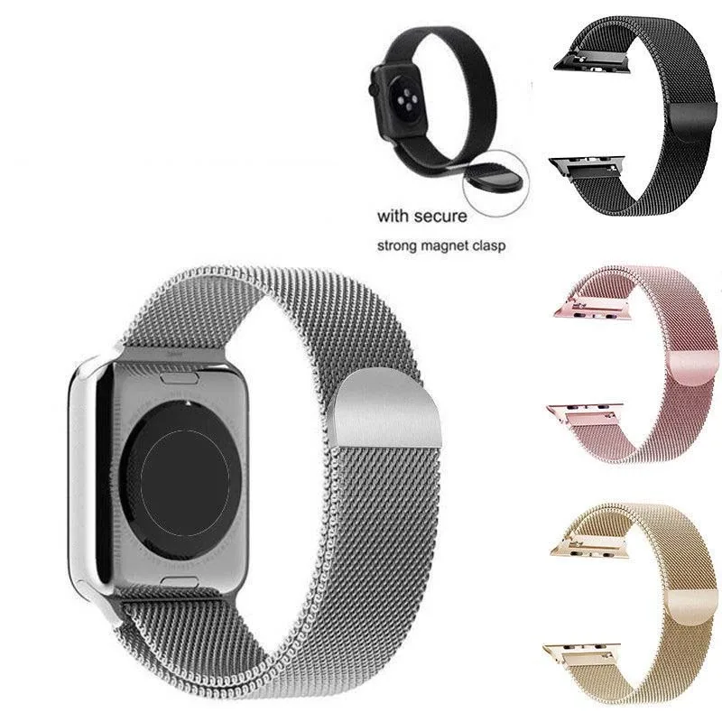 Myriann Нержавеющая сталь Ремешки для наручных часов Apple Watch 1/2/3/4/38/40/42/44 мм ремешок