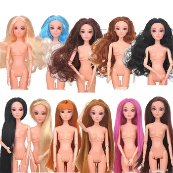 

1/6 BJD Ball Joint Doll Nude Body 12 Movable Jointed DIY 3D Head Acrylic Eyes