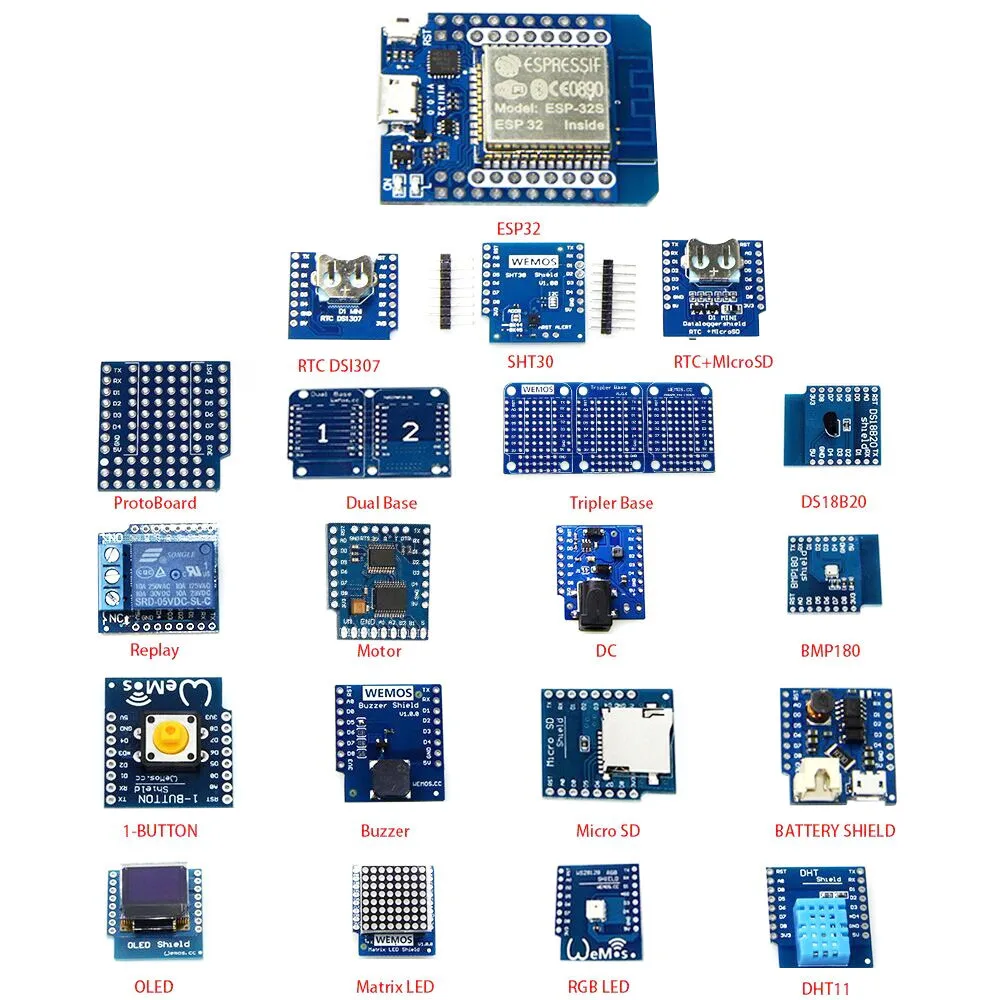 

20 In 1 Kits MINI D1 ESP32 WiFi Module bluetooth Learning Kit And MINI D1 Kit