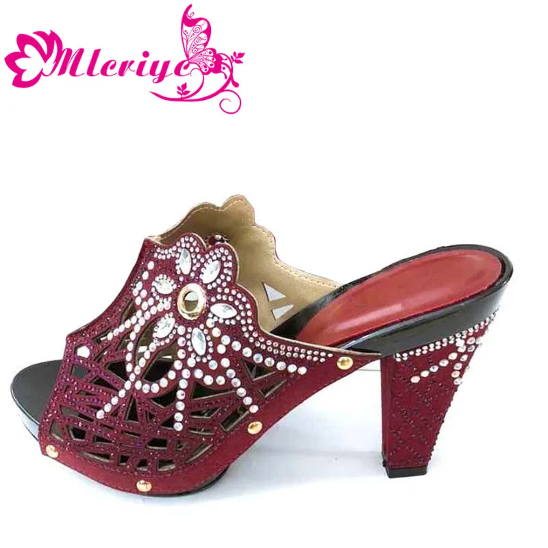 

Latest Italian Summer Women Shoes with Rhinestone Designer Shoes Women Luxury 2019 Slip on Shoes for Women Nigerian Style Shoes