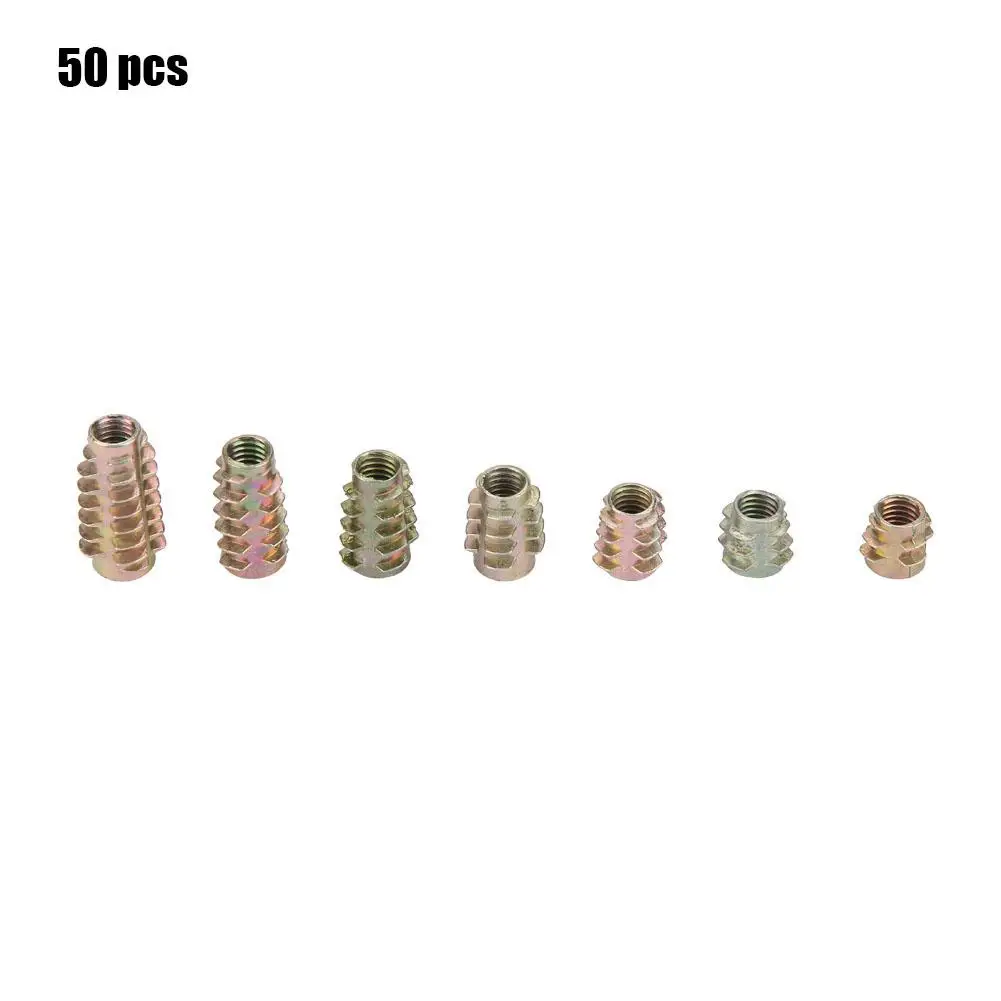 

50pcs Alloy Furniture Hex Drive Unhead Nut Threaded For Wood Insert 2019 new style fashion hot