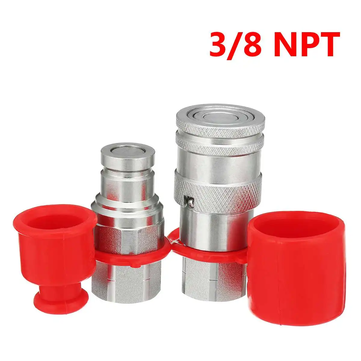 

3/8 Inch NPT Thread Female Male Quick Connect Adapter Coupler for ISO16028 Face Hydraulic Coupler with PVC Protective Cover