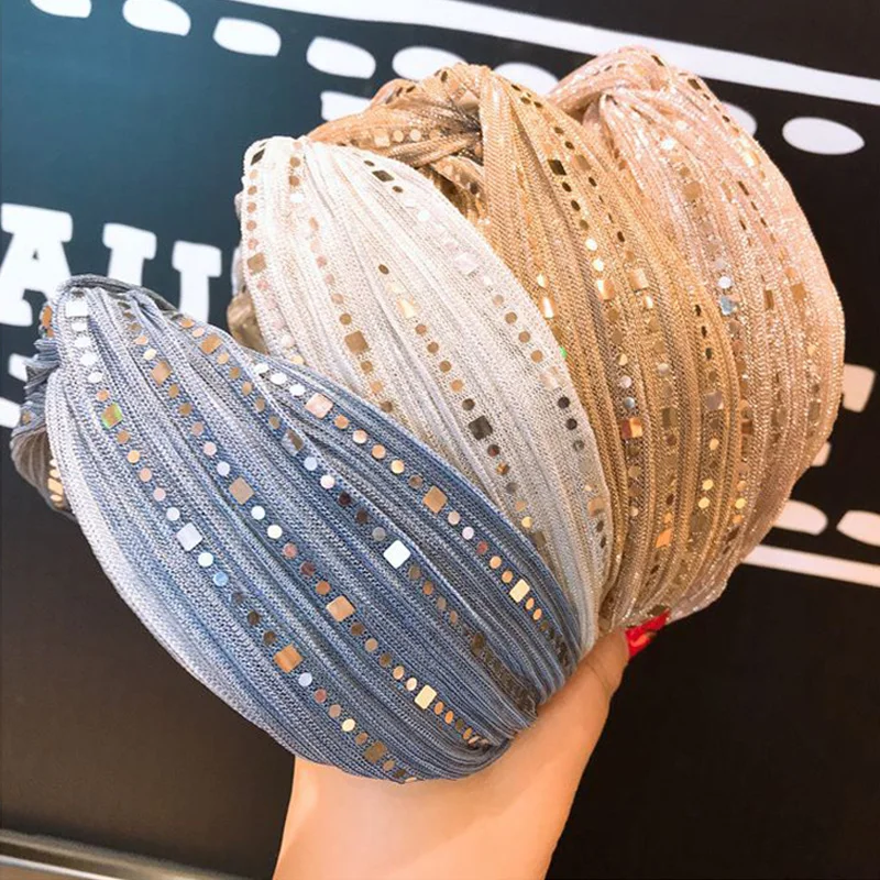 

Wide 1PC Graceful 2019 New Arrival Gifts Fashion Black Lace High Quality Beautiful Party Headband Cross Crystal Shiny Knotted