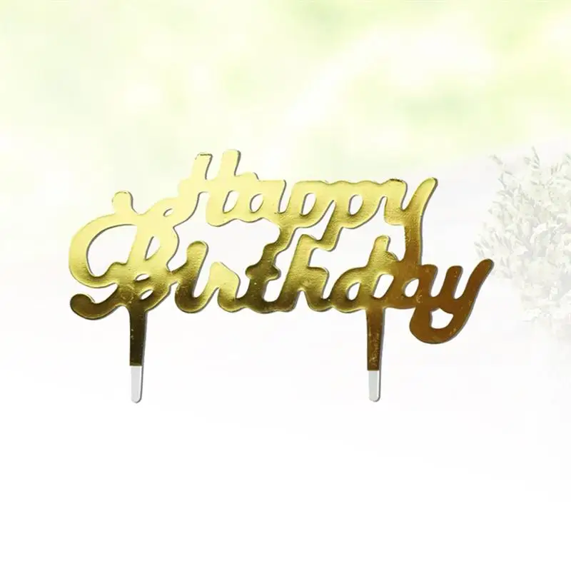 50 шт. Топпер для торта «С Днем Рождения» креативная Красивая пластиковая вставка для торта открытка декоративные топперы для дня рождения праздник