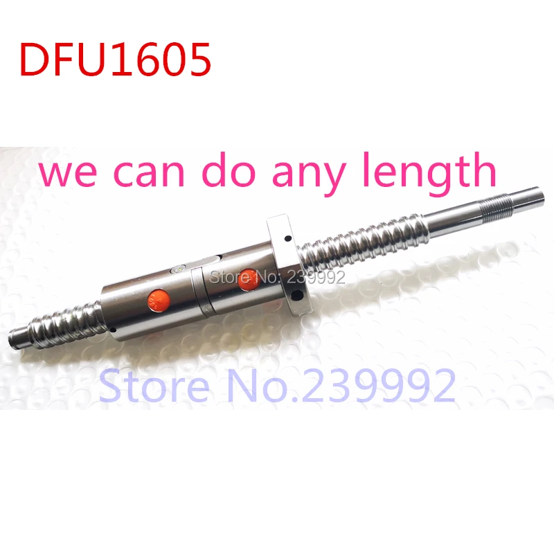 DFU1605 200 250 300 350 400 450 500 550 600 650 700 750 800 мм C7 шариковый винт с 1605 в форме ручки с двумя шарами шариковая гайка BK/BF12 конец механической обработке