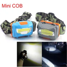 Mini COB led frontal headlamp flashlight high power head light torches lamp headlight AAA battery super bright fishing camping