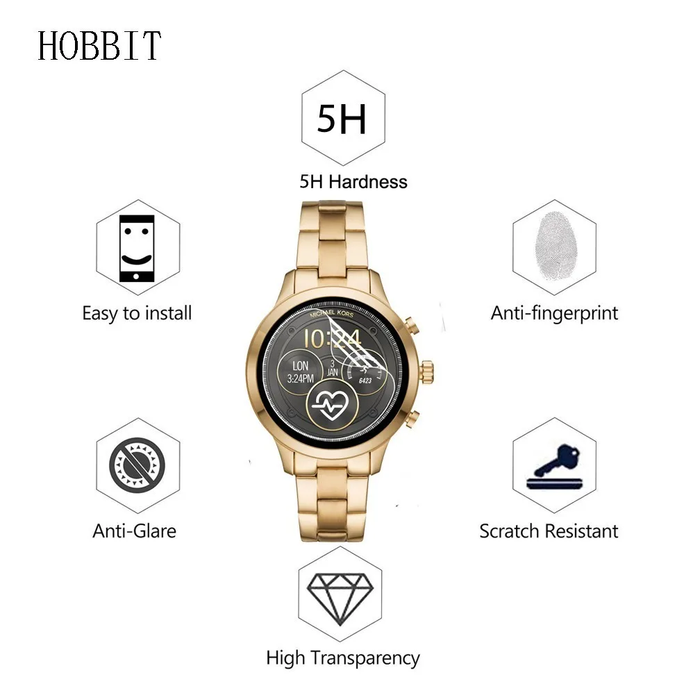 3Pack For Michael Kors Runway MKT5044 MKT5046 MKT5045 MKT5048 Nano Anti-Shock Screen Protector Smart Watch LCD Protection Film