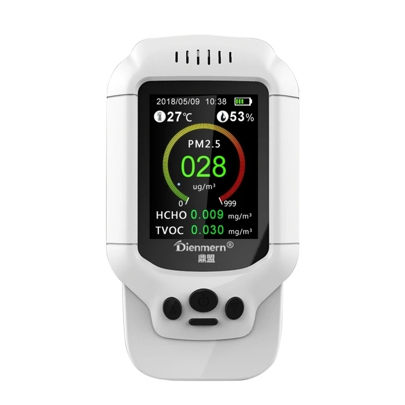 

Air Quality Monitor Hcho Pm1.0 Pm2.5 Pm10 Tvoc Detector Temperature Humidity Meter Pm 2.5 Gas Analyzer Home Protection Aqi