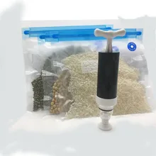 Yeniden kullanılabilir taze fermuarlı çanta dondurma ve ısıtma plastik gıda saklama çantası çok yönlü vakum koruma mühürlü çanta vakum pompası