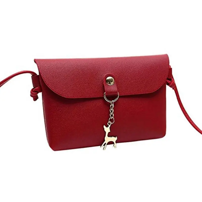 

Women's Vintage Small Deer Pendant PU Leather Crossbody Shoulder Bag Trendy Gifts