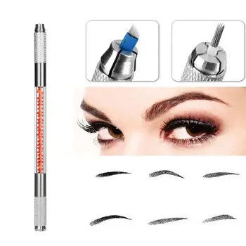 

1PC Eyebrow Tattoo Pen Double-head Crystal Acrylic Makeup Tattoo Pen Manual Microblading Tattoo Tool
