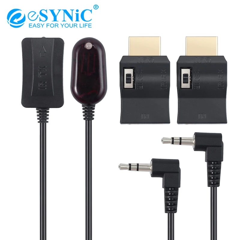 

Esynic Infrared Repeater System Cable Kit IR Extender Emitter Receiver 2 Infrared Interface Adapter With HDMI Port For HDTV DVD