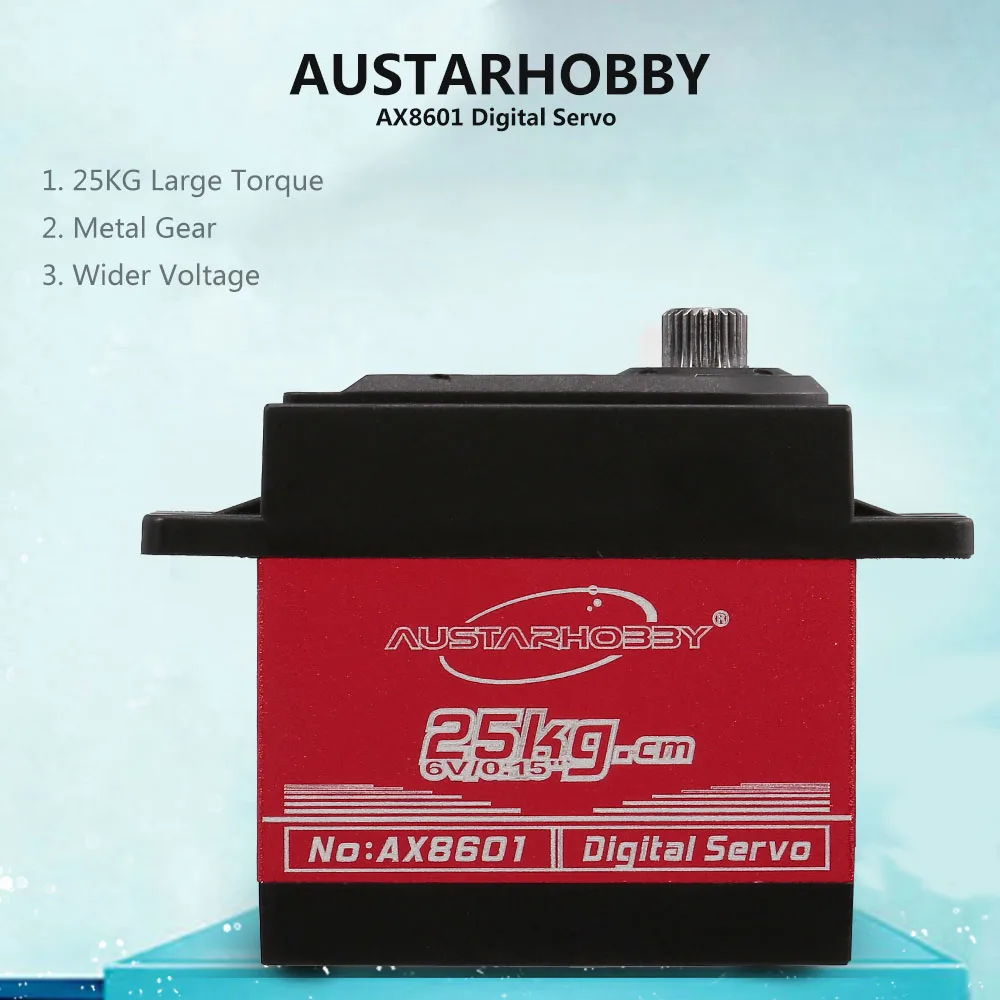 AUSTARHOBBY AX8601 цифровой сервопривод 25 кг металлическая шестерня с высоким крутящим