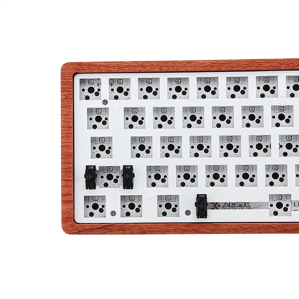  [Wooden Case Version] Geek Customized GK61 Hot Swappable 60% RGB Keyboard Customized Kit PCB Mounti