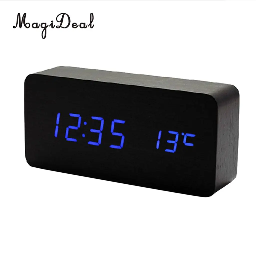 Fashionable Design Wooden Alarm Sound Control Clock ...