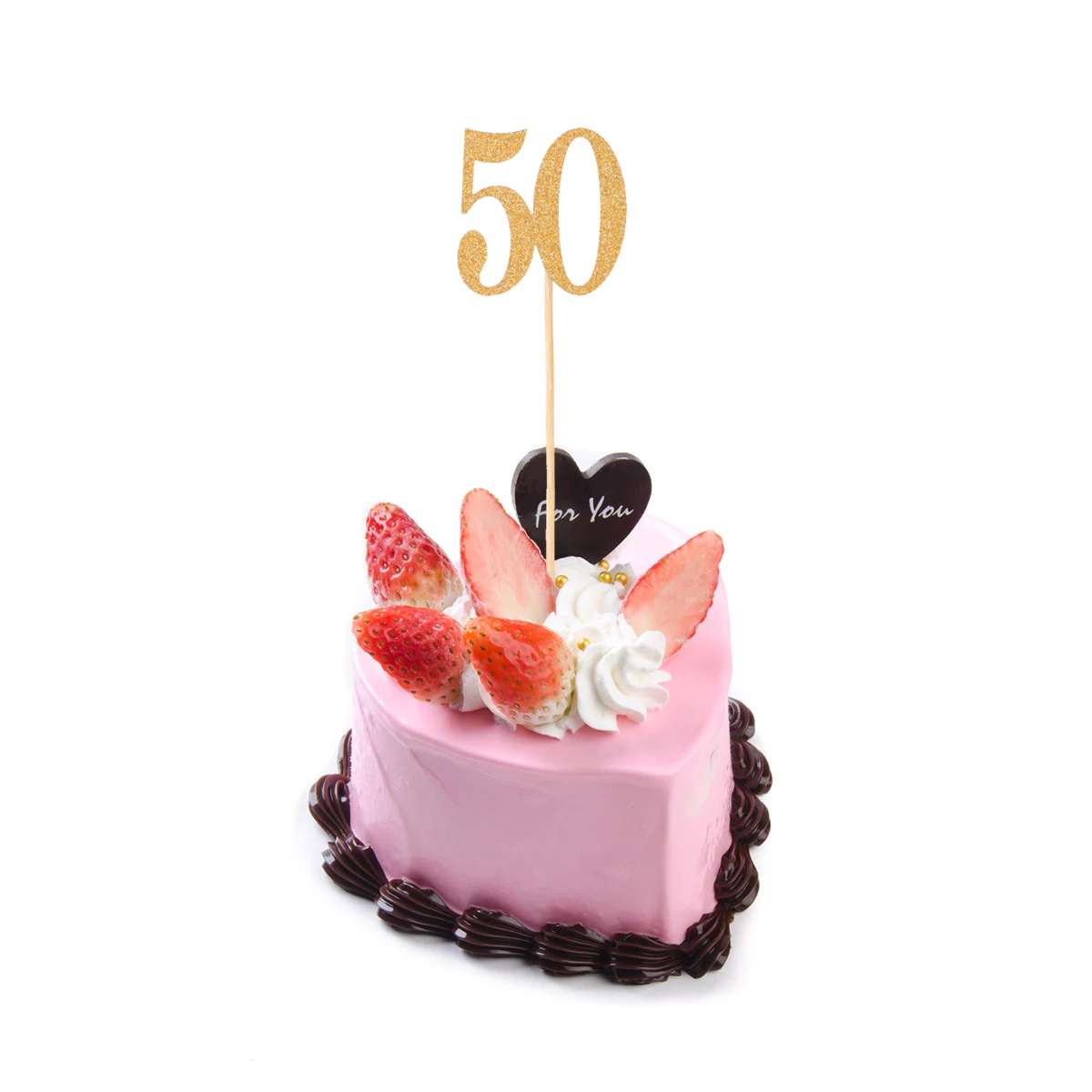 24 шт. топперы для торта номер 50 блестящая бумага креативные Фруктовые палочки для дня рождения банкета детский душ